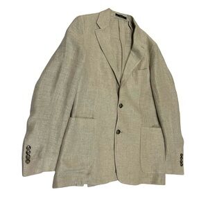 Todd Snyder Flax Linen Open Weave Sport Coat Blazer Sz 40R Beige Preppy Wedding